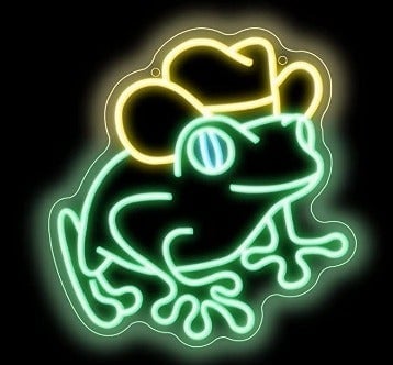 Fun Bright Green Cowboy Frog LED Night Light Room Wall Decoration