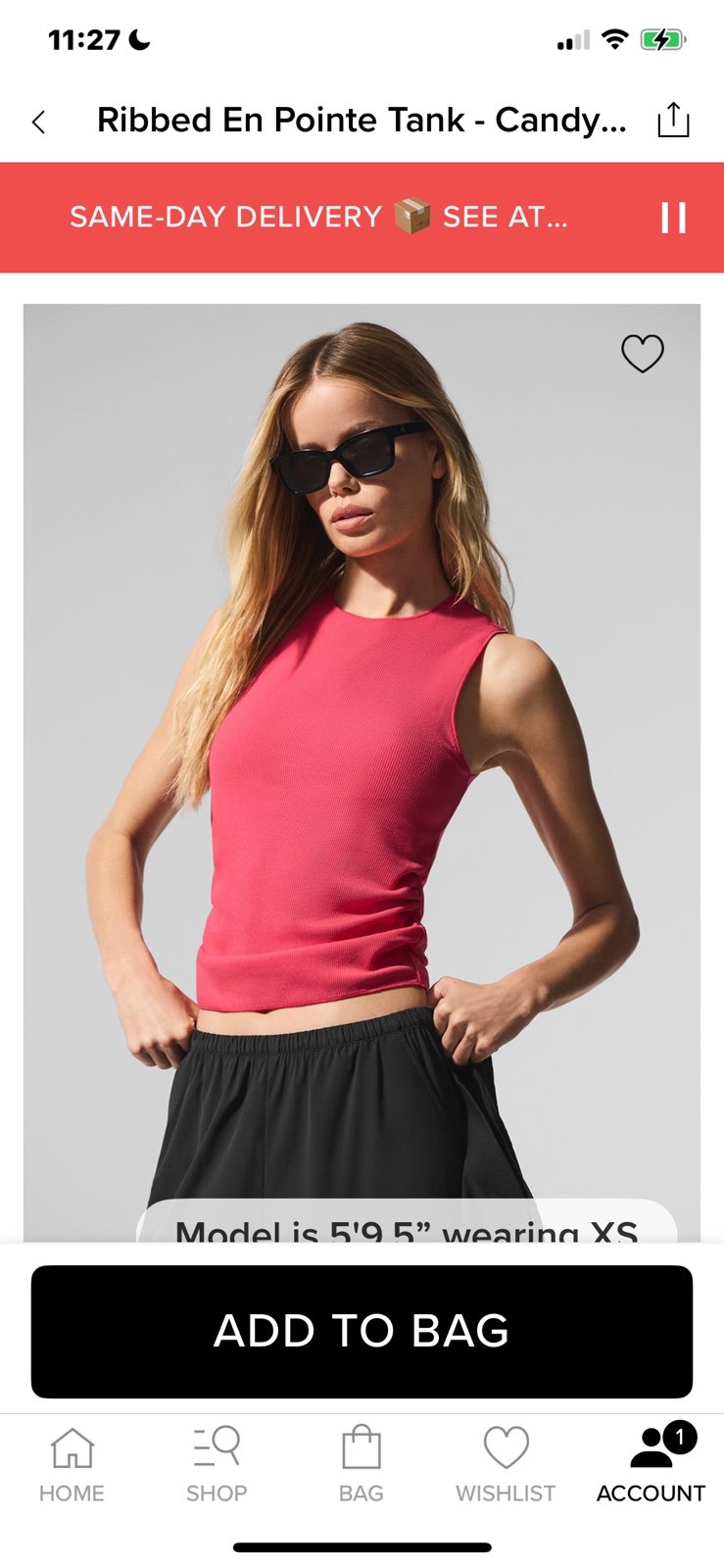 Ribbed En Pointe Tank - Candy Red