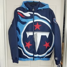 Starter Tennessee Titans 2022 Big Logo Hooded Jacket Mens Size Medium