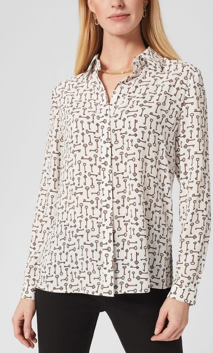 Hobbs London-Angelina blouse Long sleeve/white/Size 8/NWOT