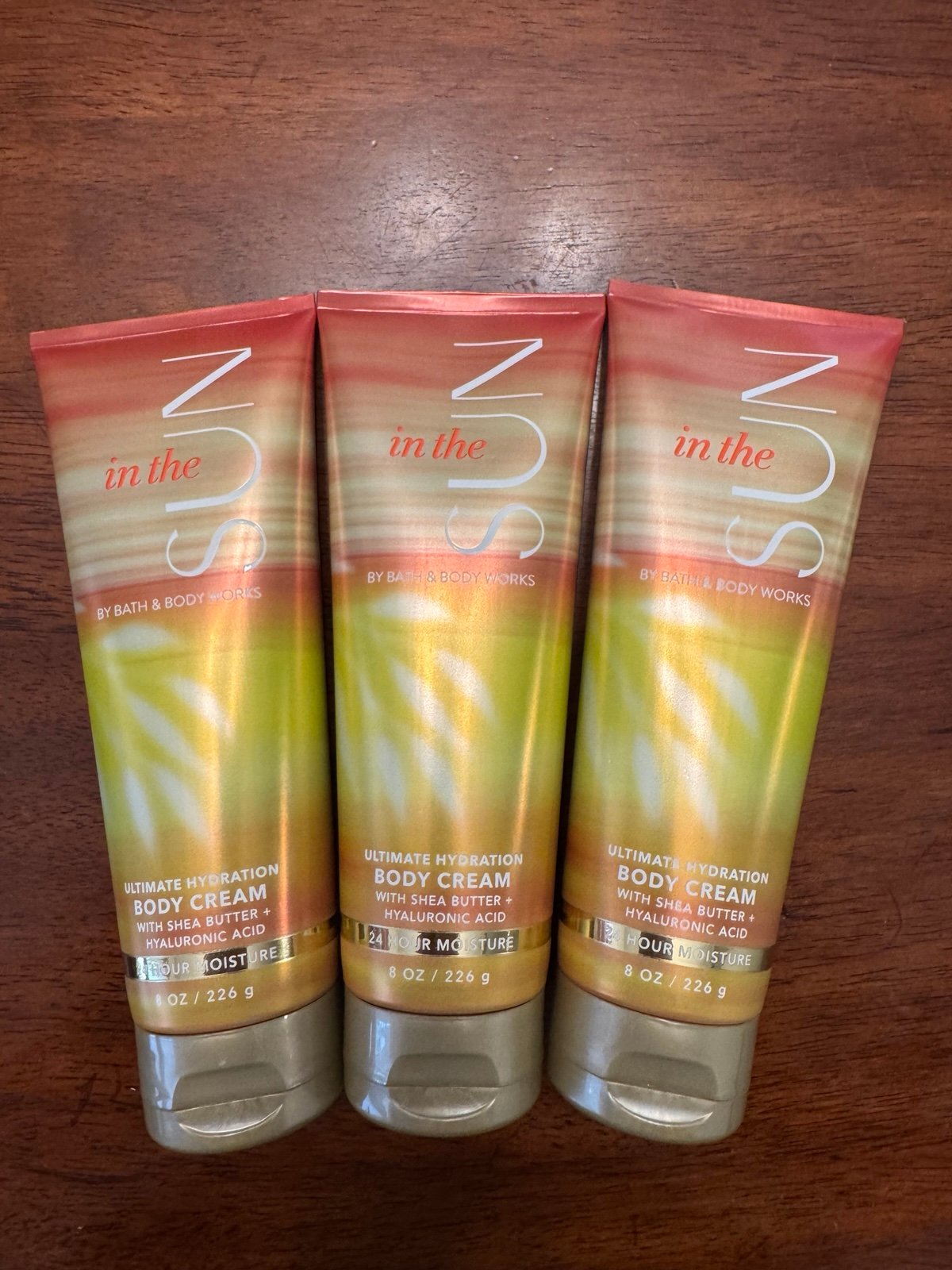 3 BATH & BODY WORKS IN THE SUN 24 HR MOISTURE ULTRA SHEA WOMEN BODY CREAM 8 OZ