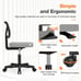Adjustable Rolling Swivel Task Chair with Lumbar Support for Small Space