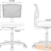 Adjustable Rolling Swivel Task Chair with Lumbar Support for Small Space