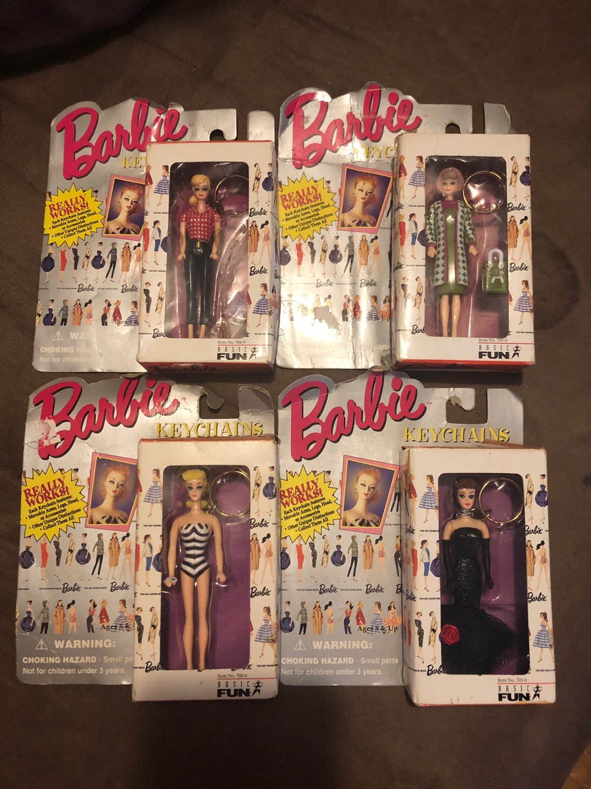 Vintage Barbie Keychain Lot Set