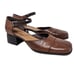 Vintage 90s Naturalizer 8.5 Brown Leather Chunky Square Toe Mary Jane Grunge