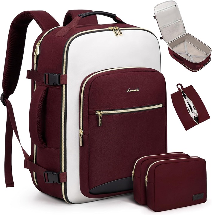 18 Laptop, TSA Personal Item Travel Bag Sports Backpack with 3 Packing Cubes