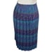 Vintage Leslie Fay Blue Purple Paisley Pleated Midi Skirt Size 14WP