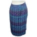 Vintage Leslie Fay Blue Purple Paisley Pleated Midi Skirt Size 14WP
