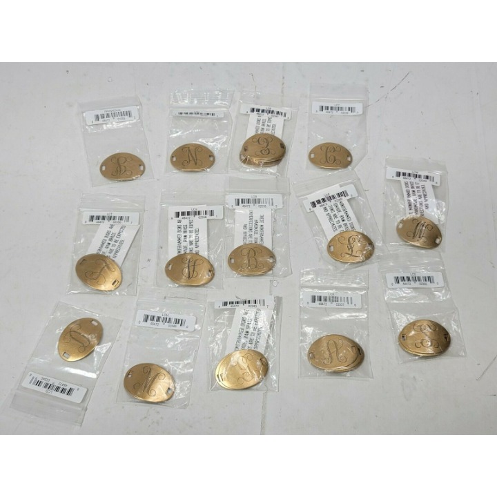Beaucoup Designs Laiton Collection Monogram Brass Inital Letter Charm Lot