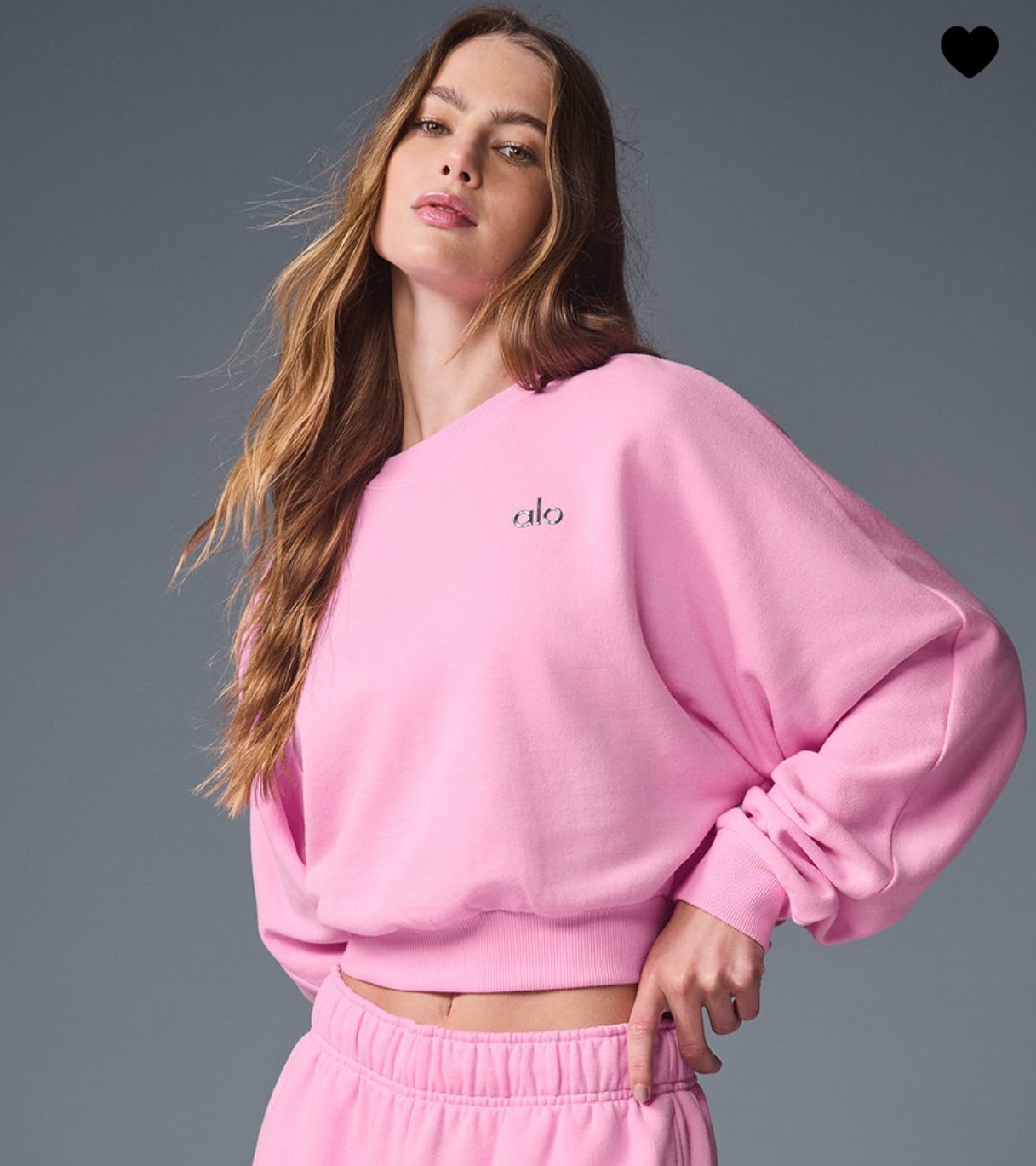 Alo Yoga Sweet Pink Accolade Cropped Crew Neck Size XS