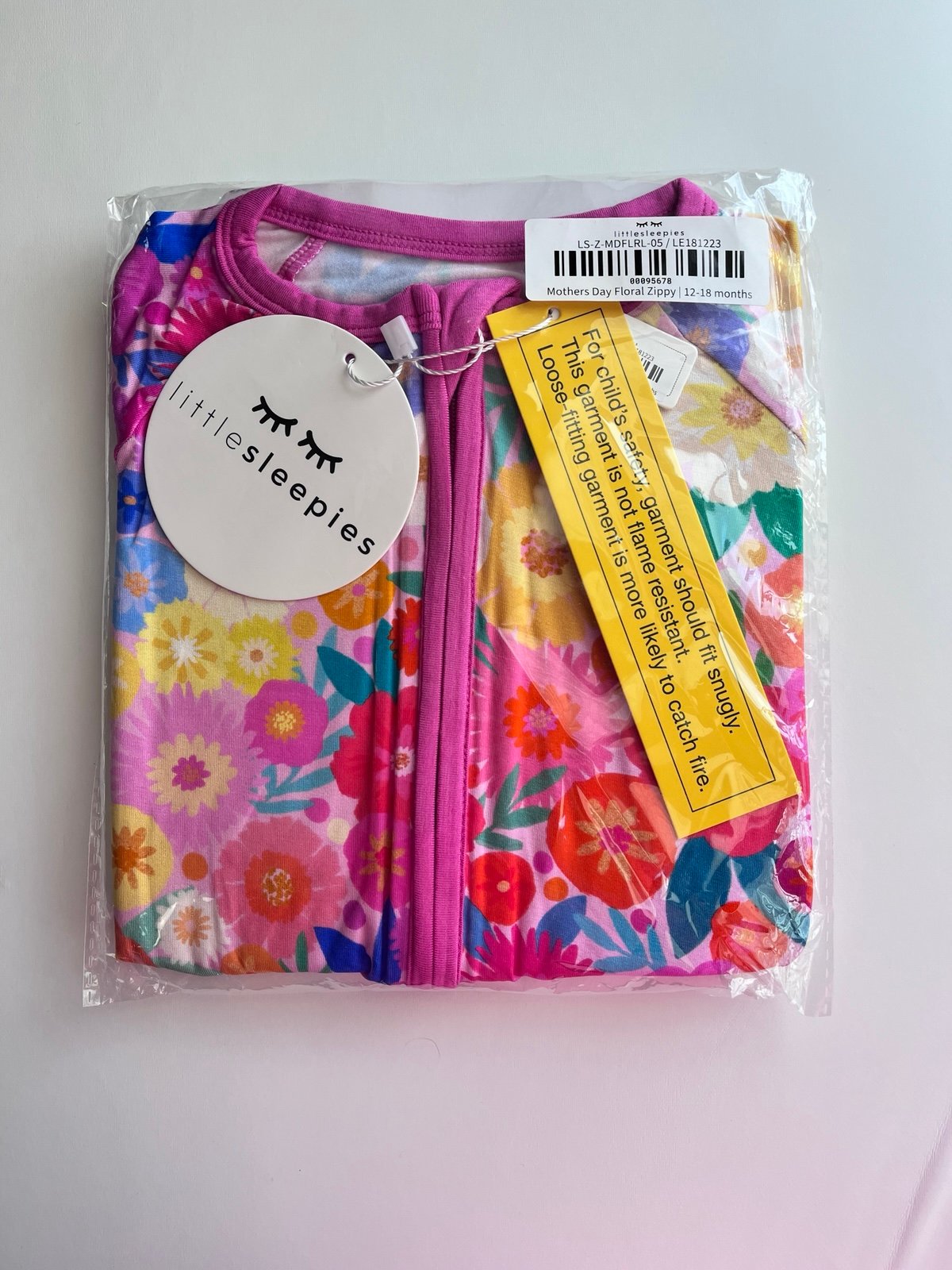 Little Sleepies 12-18 Mothers Day Floral zippy