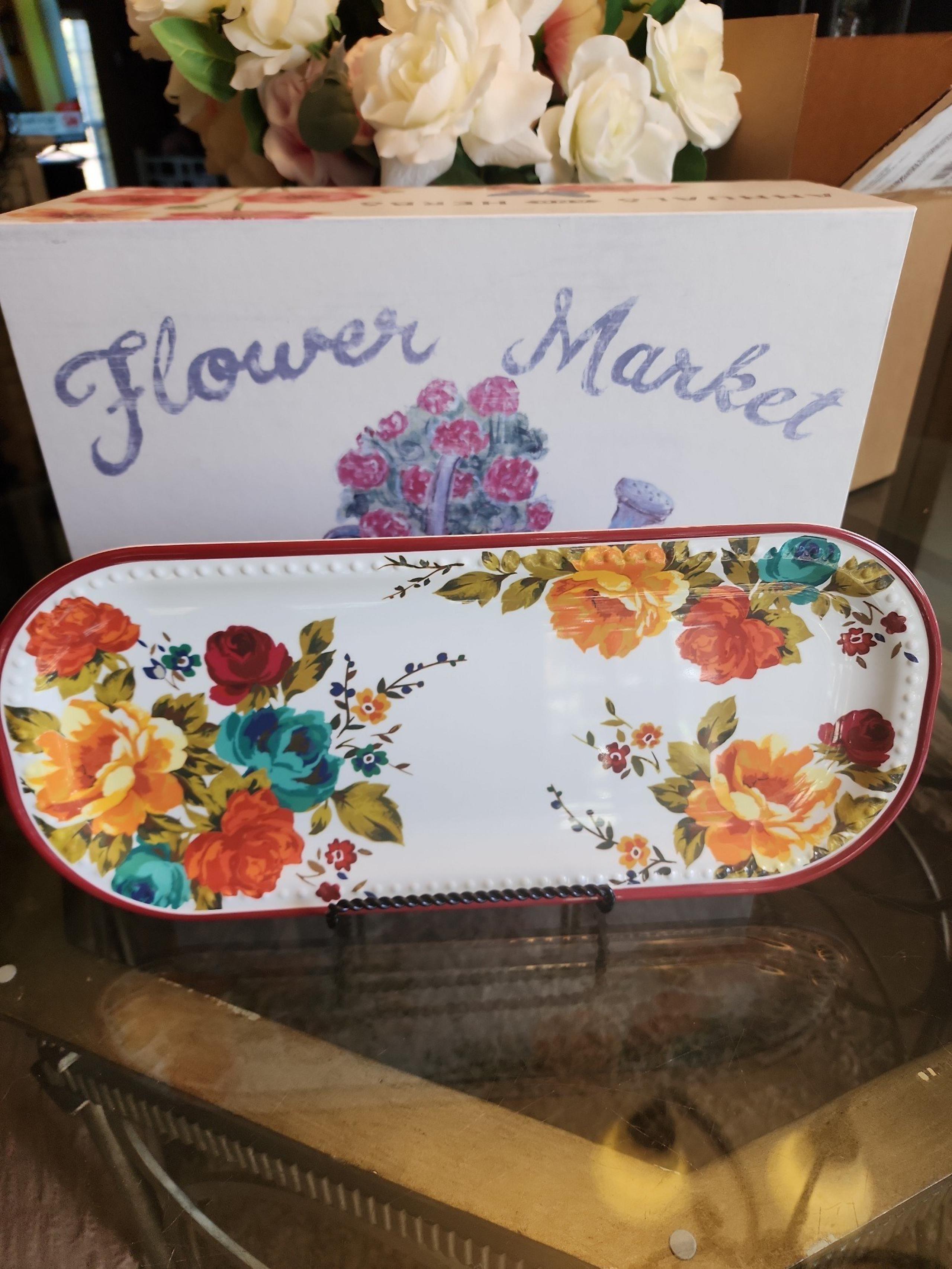 Pioneer Woman 2018  Timeless Floral Melamine Oblong Serving Platter Fall Tray HT
