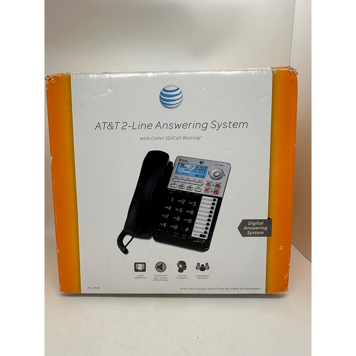 AT&T NEW 2-Line Corded Telephone Digital Answering System Caller ID call wait