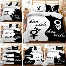 New Design Fashion Black and White Geometric Figure Microfiber Home Textile Coup