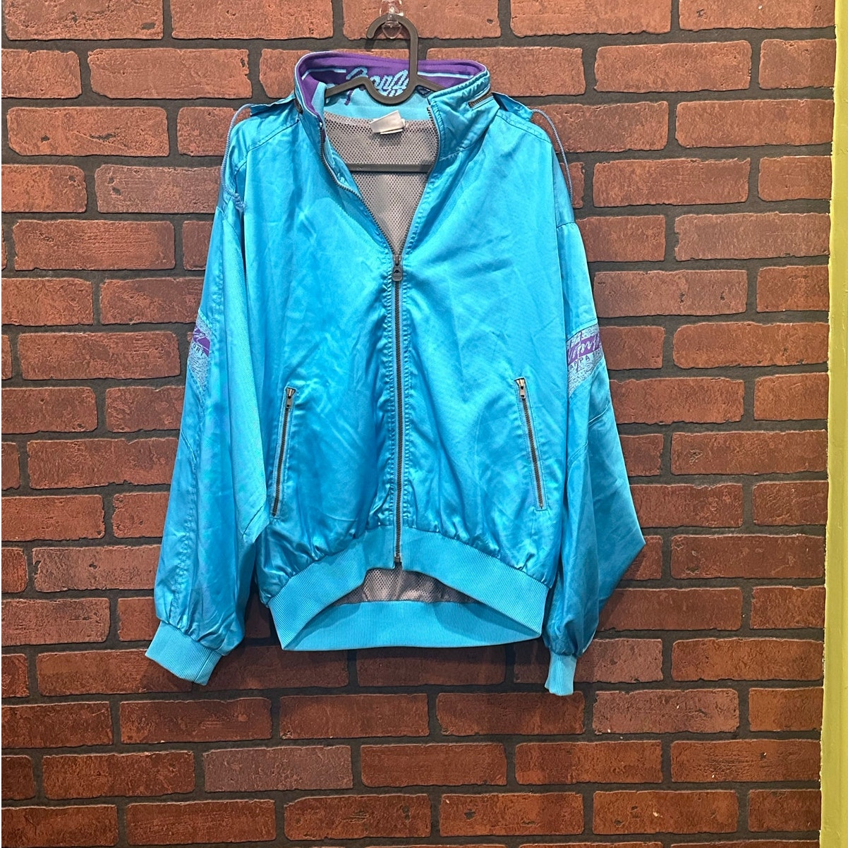 Kappa Tracktop with hidden Hoodie Blue Purple Jacket Vintage Full Zip RARE