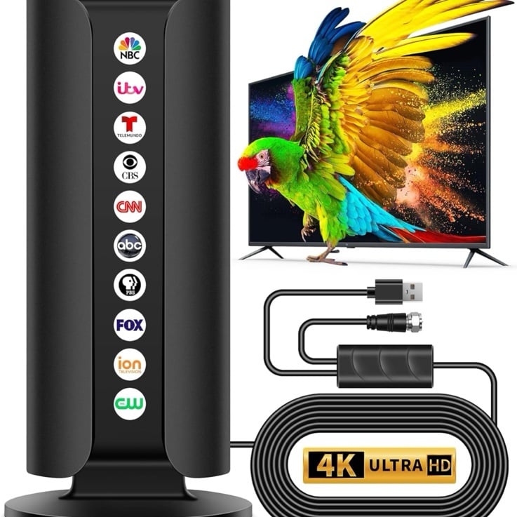 2025 TV Antenna for Smart TV, 1400+ Miles Range Strongest Digital HD TV Antenna