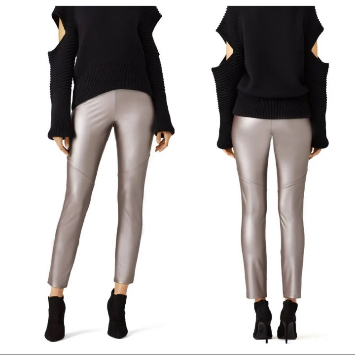 Natori Platinum Faux Leather Leggings XS