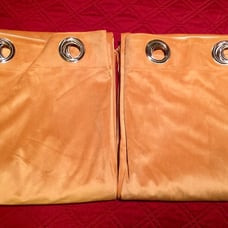 Gold velvet drapes