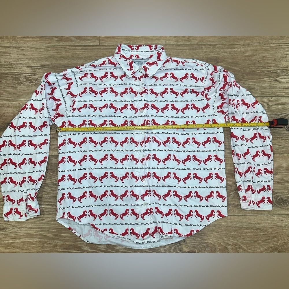 Vintage 90s Adobe Rose Western Aztec Flip Cuff Button Down Shirt Womens Large