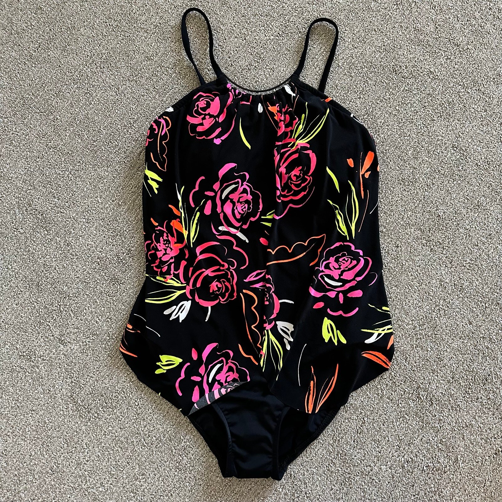 Magicsuit Neon Nature Jill Floral One Piece Swimsuit Size 10