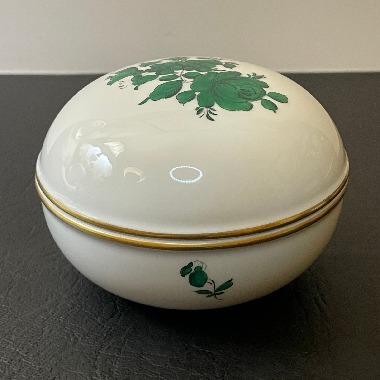 Vintage Augarten Vienna Porcelain Jewelry Box Hand Painted Made in Austria