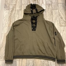 NEW LANY women's 26/28 lace up thick pullover hoodie sweatshirt green/black