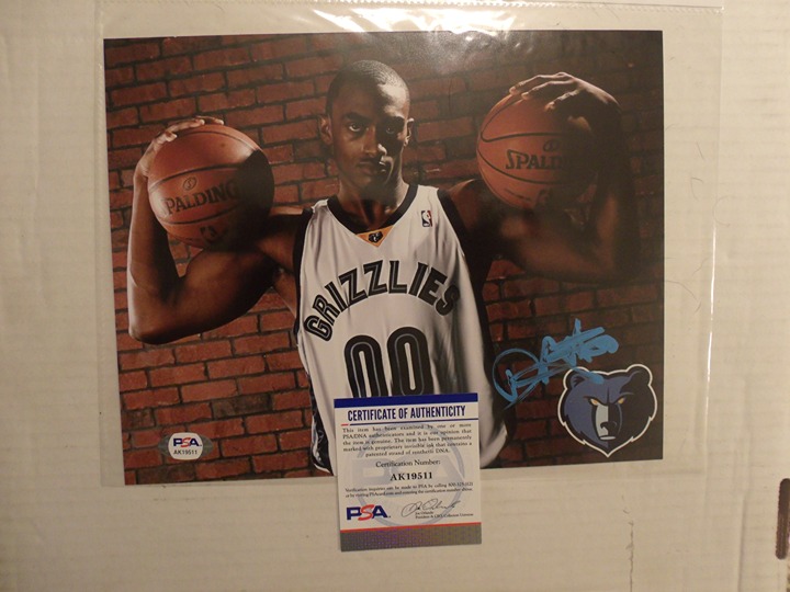 DARRELL ARTHUR NBA BASKETBALL STAR HAND SIGNED COLOR 8X10 PHOTO PSA COA