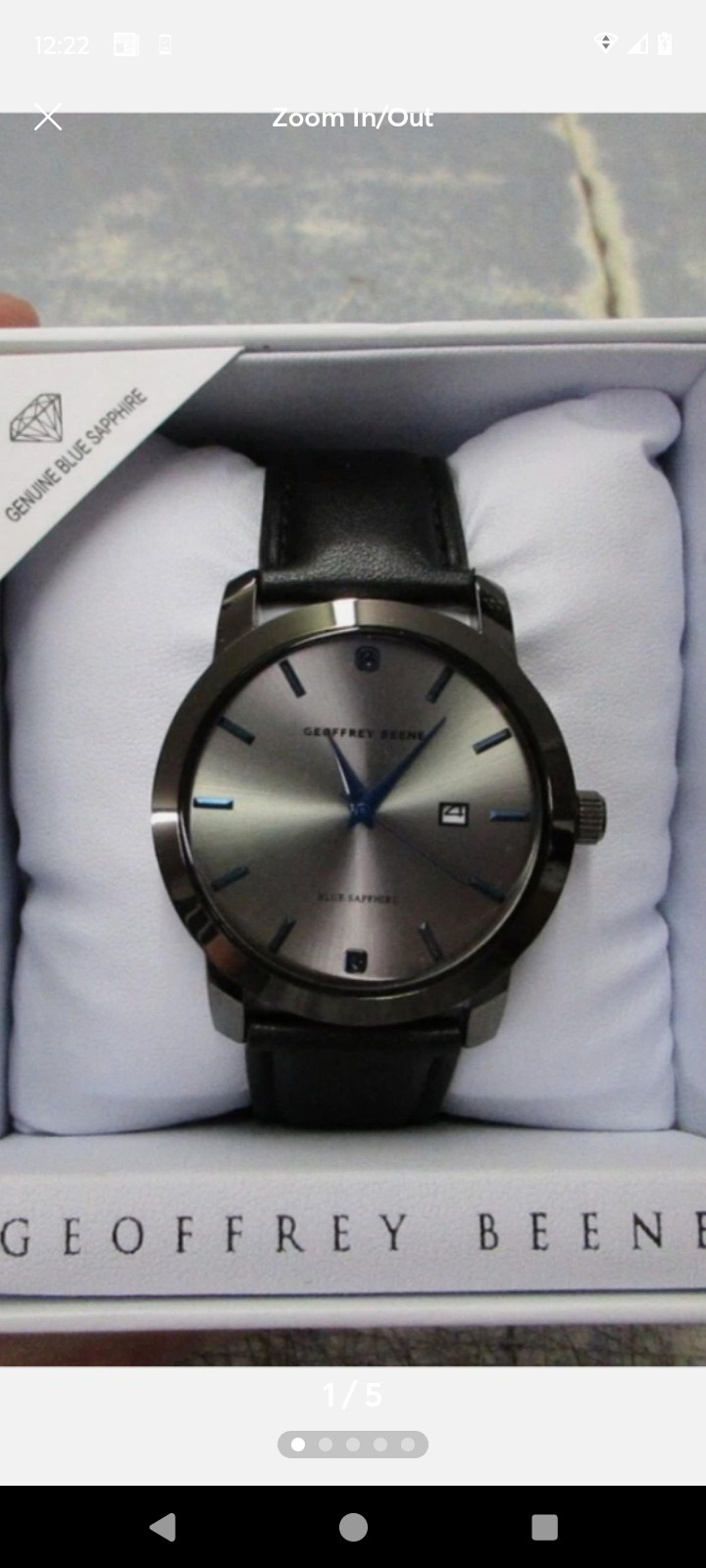 Vintage Geoffrey Beene Sapphire Calendar Men's Quartz Watch Gunmetal Tone