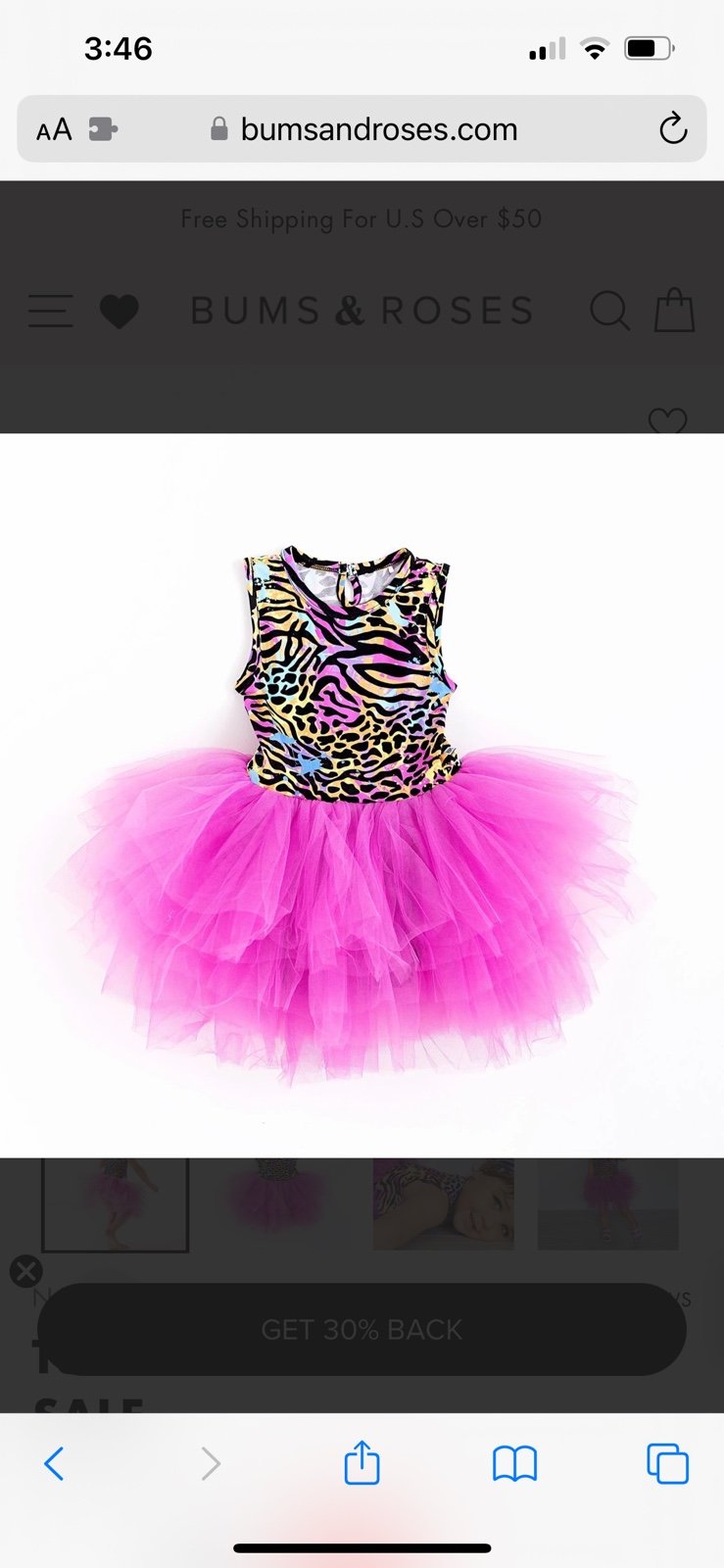 Bums and roses tutu dress Party Animal 4t