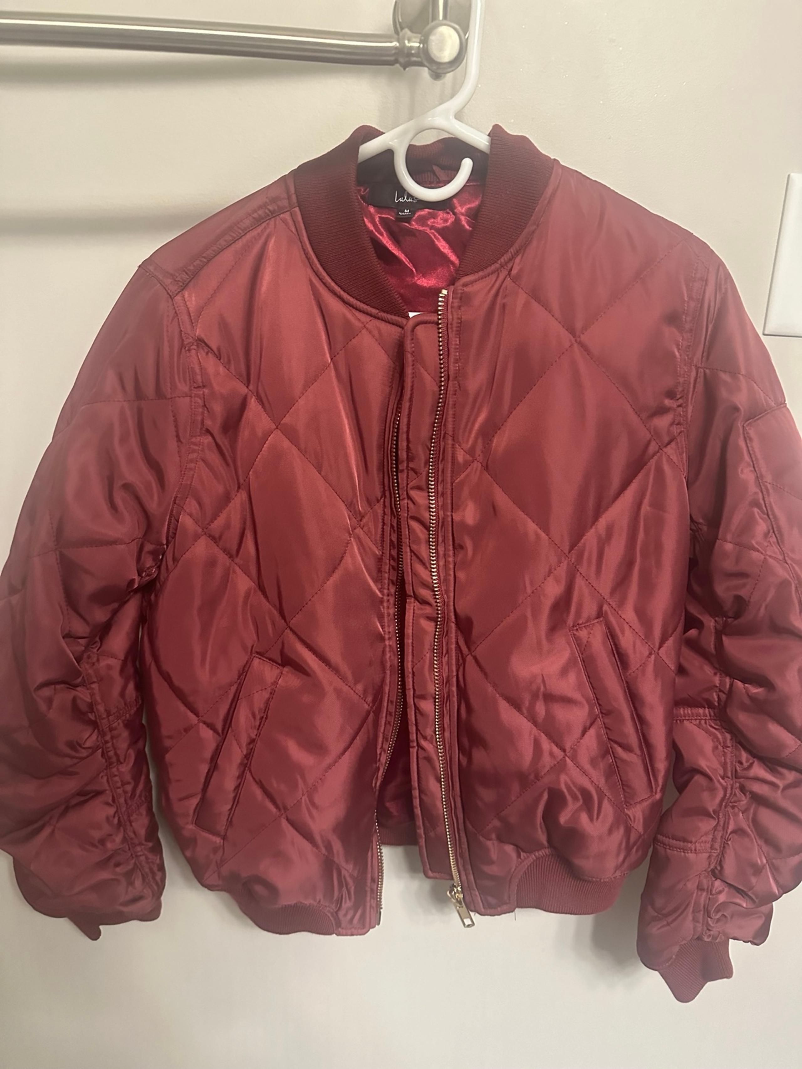 Lulus Burgundy bomber jacket