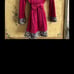 Betsey Johnson Intimates Plush Short Robe Magenta W/ Leopard Trim Back bow small