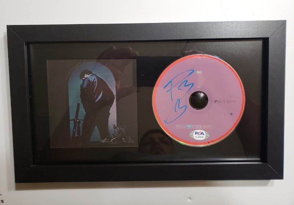 Post Malone signed Hollywood Bleeding's cd frame psa authentic music rockstar