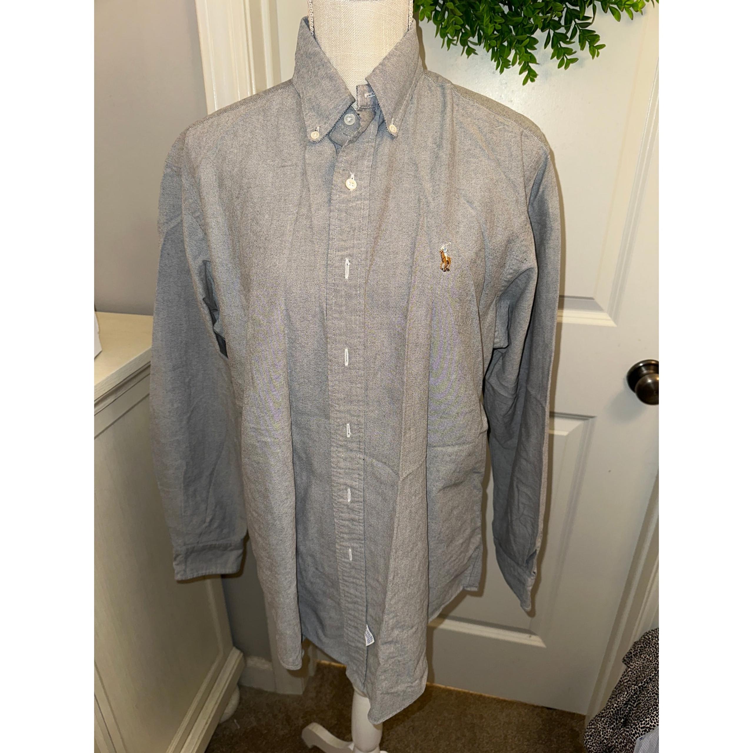 Polo Ralph Lauren Men’s Grey Broadcloth ShirtSize 16 x 34 EUC