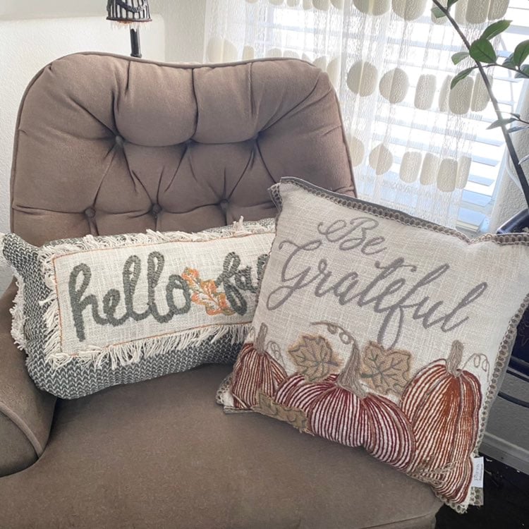 Wendy Bellisimo Purva Hello Fall Be Grateful Autum Fall Themed Accent Pillows