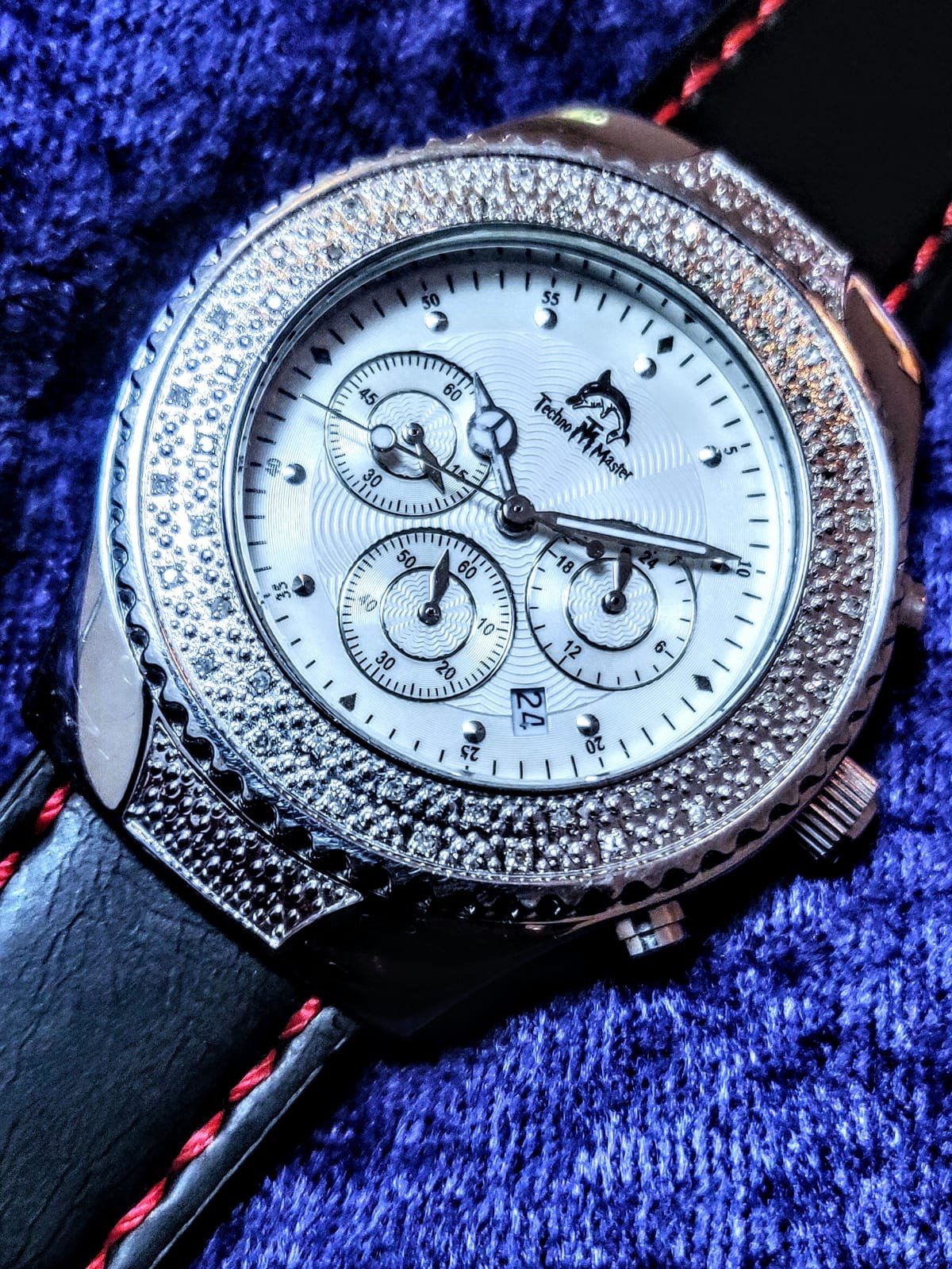 Techno Marie Diamond Studded 43mm TM2060 Chrono Men's Watch