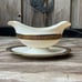 VTG Lenox Barclay Presidential Gold Gilded Floral Attached Underplate Gravy Boat