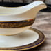 VTG Lenox Barclay Presidential Gold Gilded Floral Attached Underplate Gravy Boat