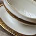 VTG Lenox Barclay Presidential Gold Gilded Floral Attached Underplate Gravy Boat