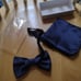 Brand q mens bowtie and handkerchief blue NWOT