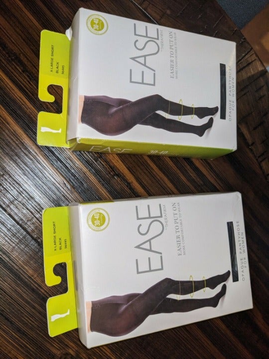 Ease by Therafirm Opaque Compression Pantyhose 30-40 mmHg Black XL SHORT