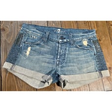 7 for all mankind denim studded shorts size 26