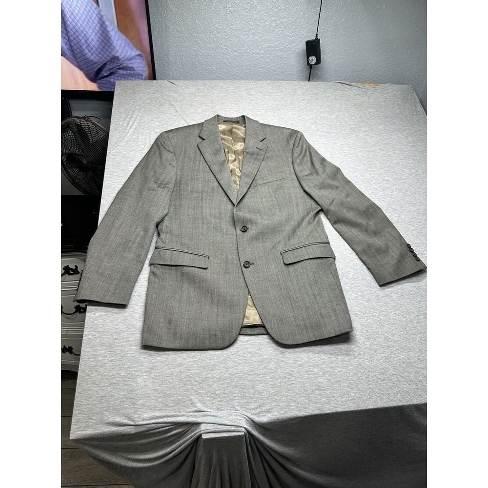 Lauren Ralph Lauren Wool Silk Blazer Jacket Coat Men's 40R Herringbone Gray