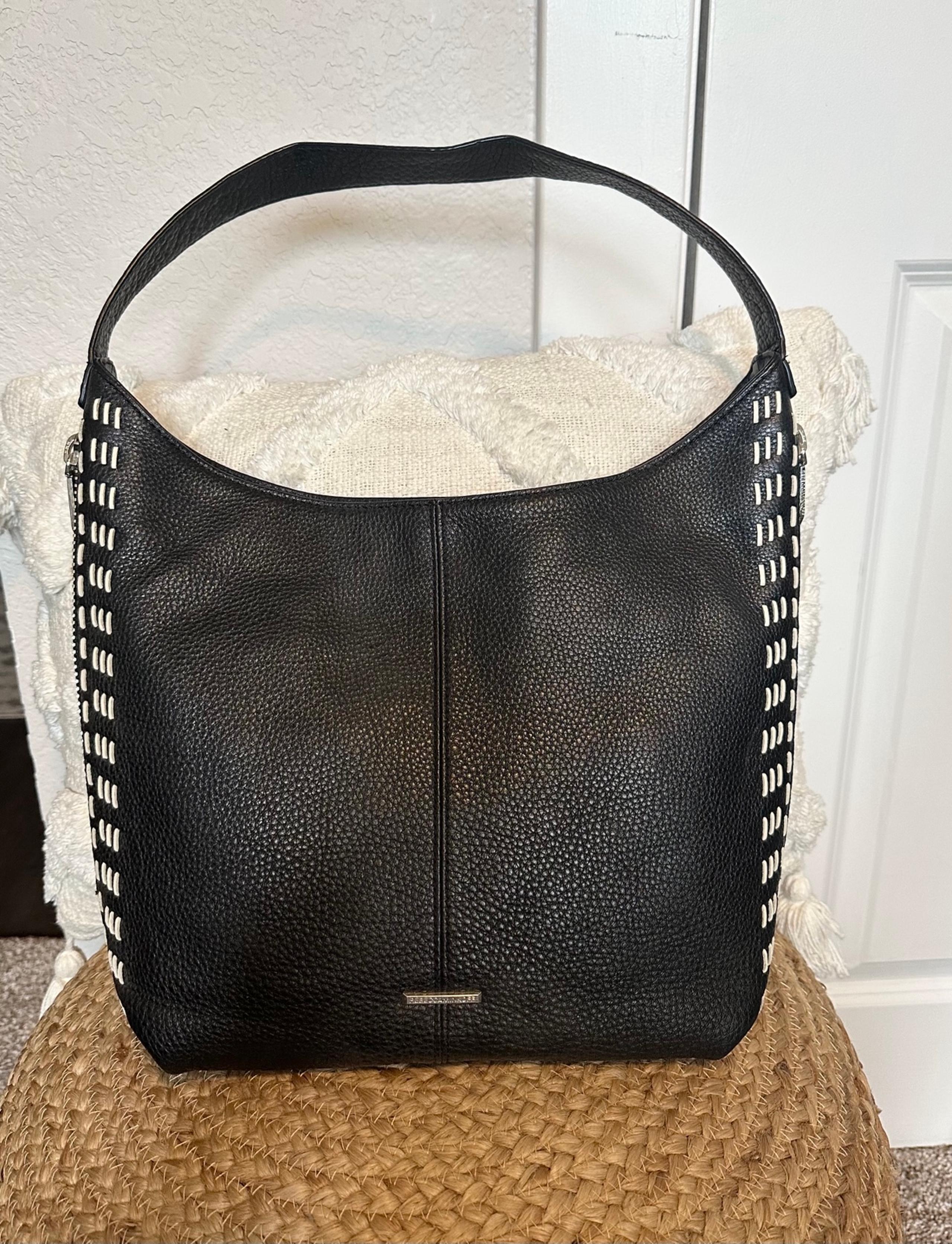 Black Pebbled Leather Shoulder Purse - Rebecca Minkoff