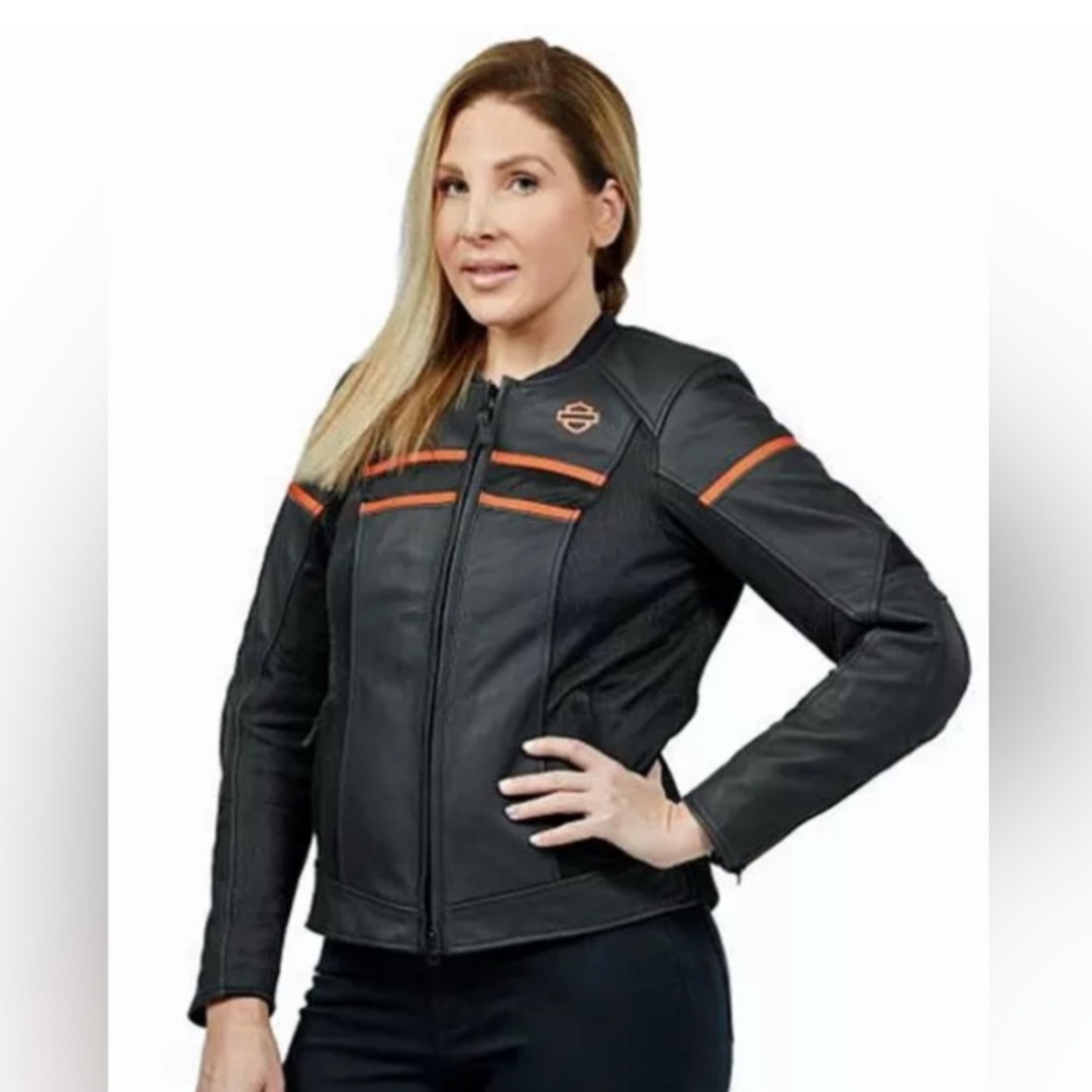 Harley Davidson Brawler Black Riding Leather Jacket Women's Size Medium