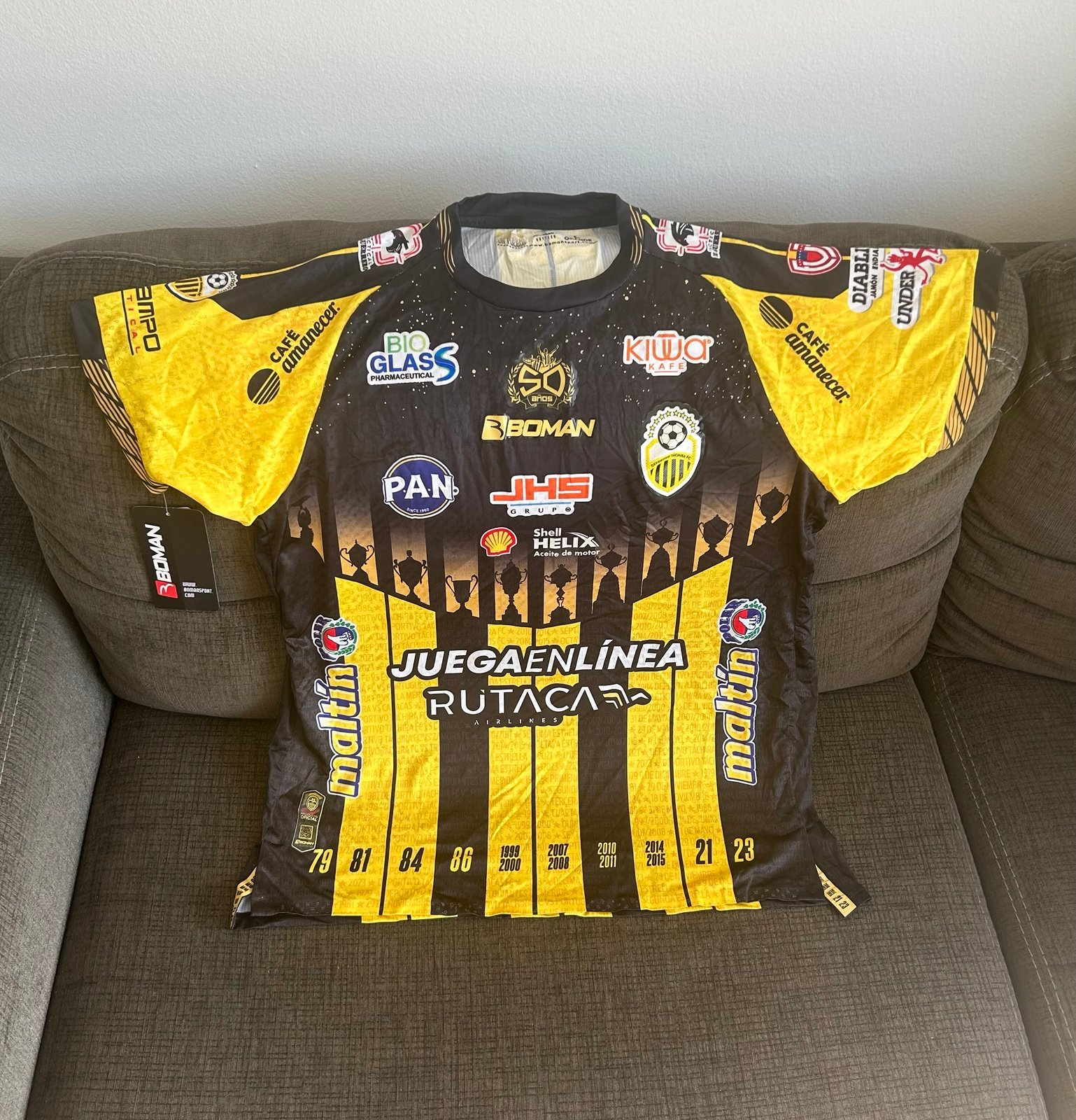 Boman Authentic Deportivo Tachira Venezuela Soccer Futbol Jersey Men’s Sz: L