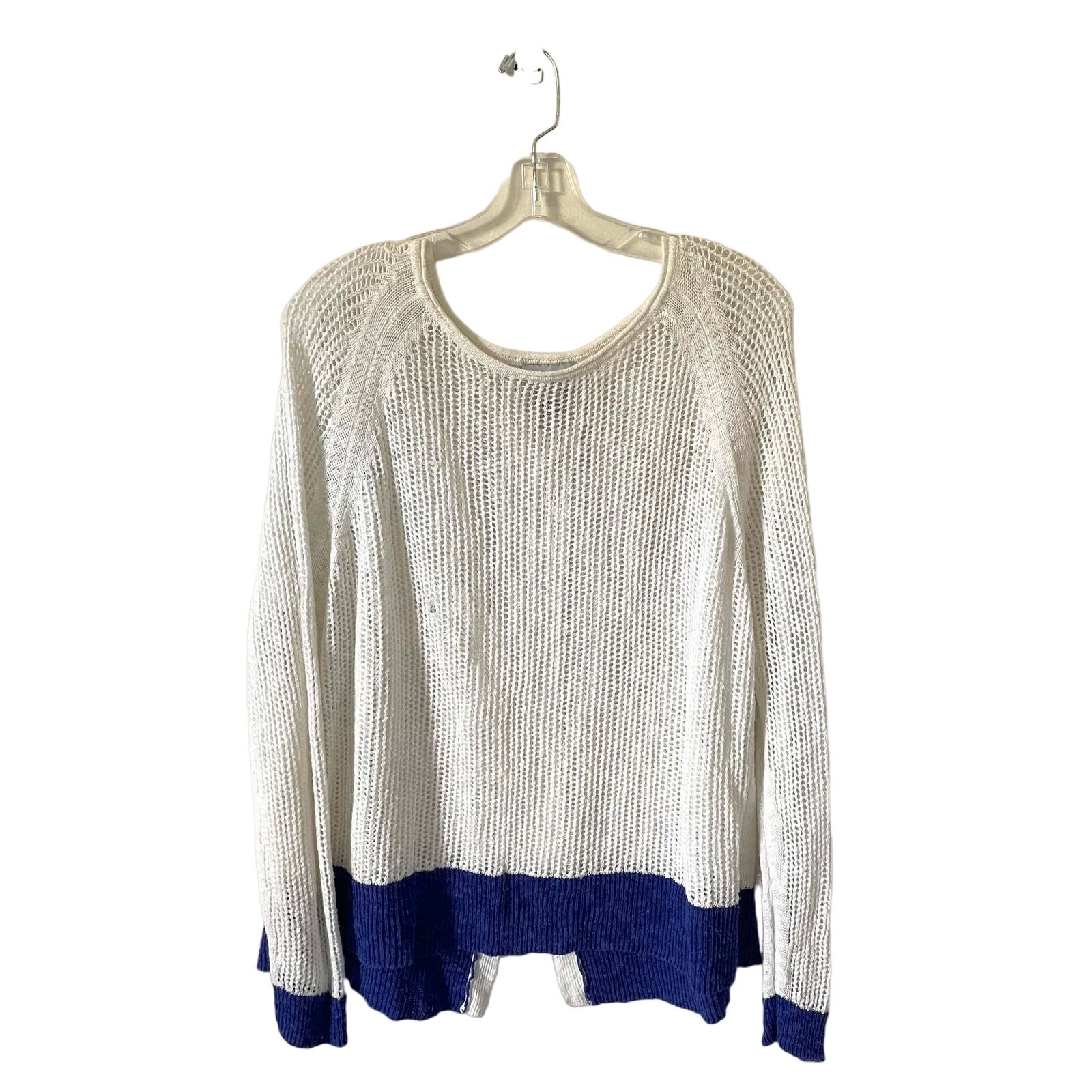 Soft Surroundings Linen Blend Lightweight Sweater White Purple Size XL
