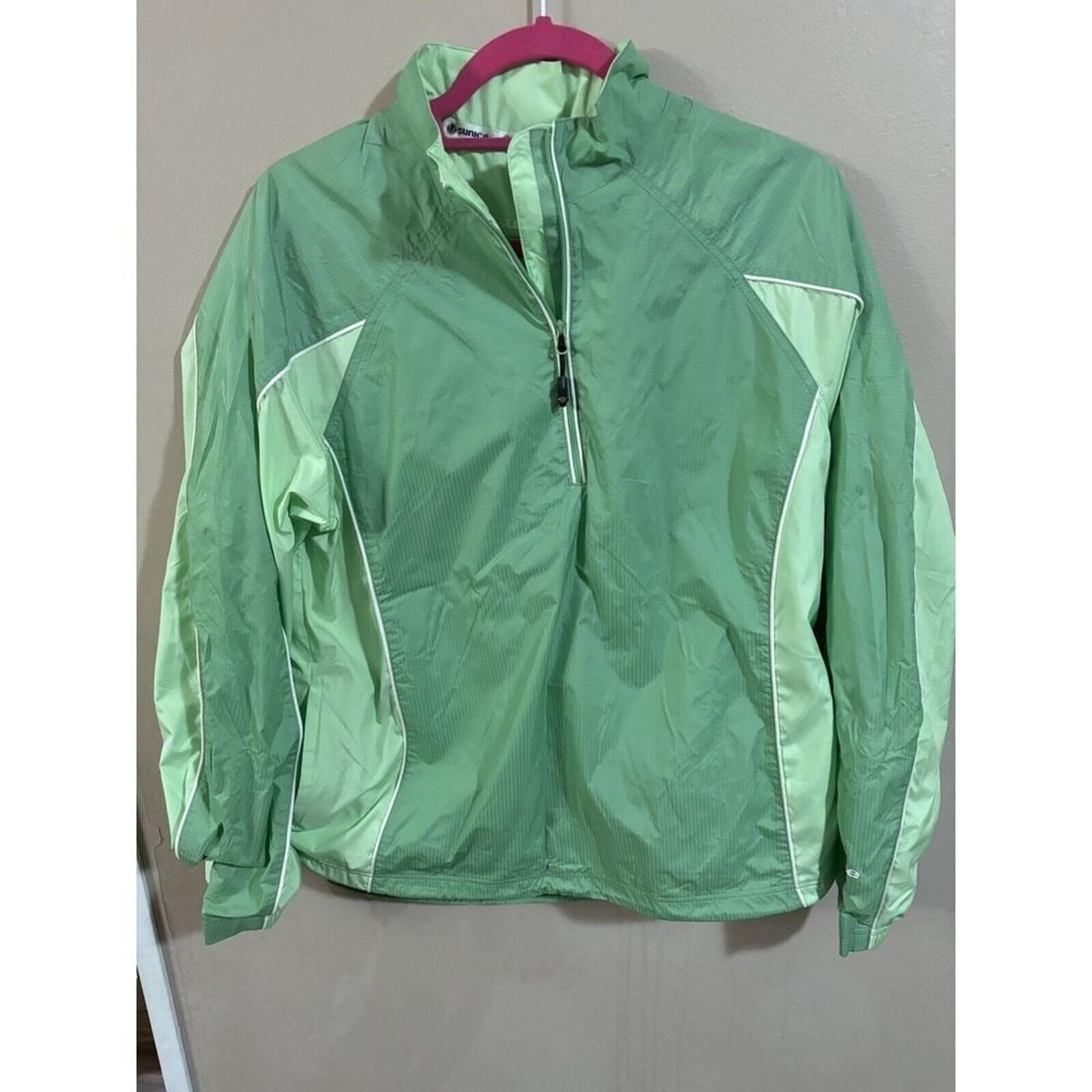 Woman's Sunice Windbreaker Jacket 1/4 Zip Lime Green Large Golf
