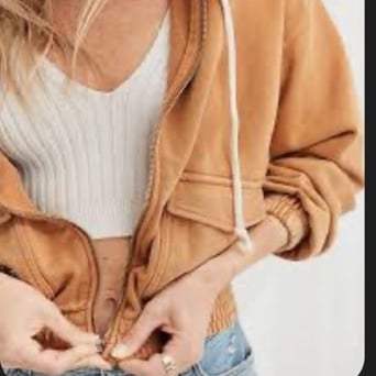Aerie Women's Brown Cropped Full Zip Hoodie XS
