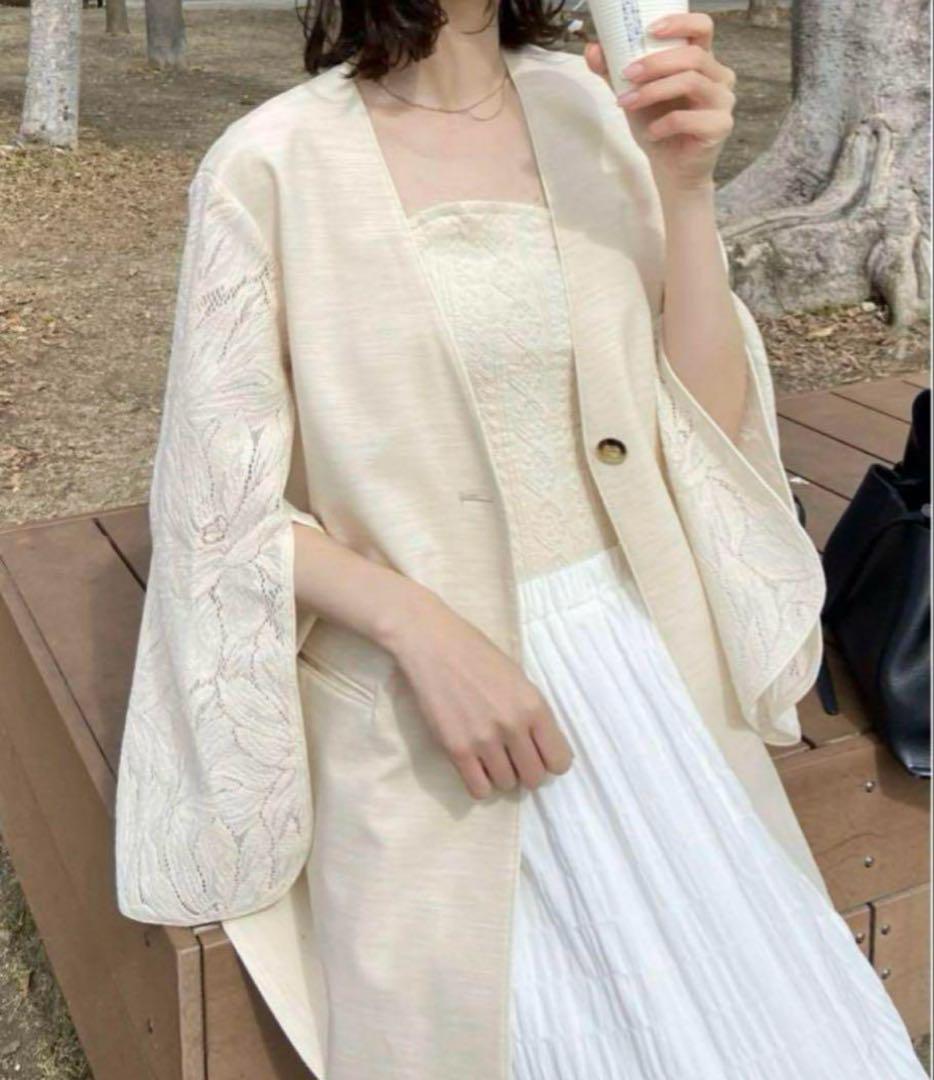 【おしゃれ】 New】acka lace sleeve jacket Other ジャケット・アウター