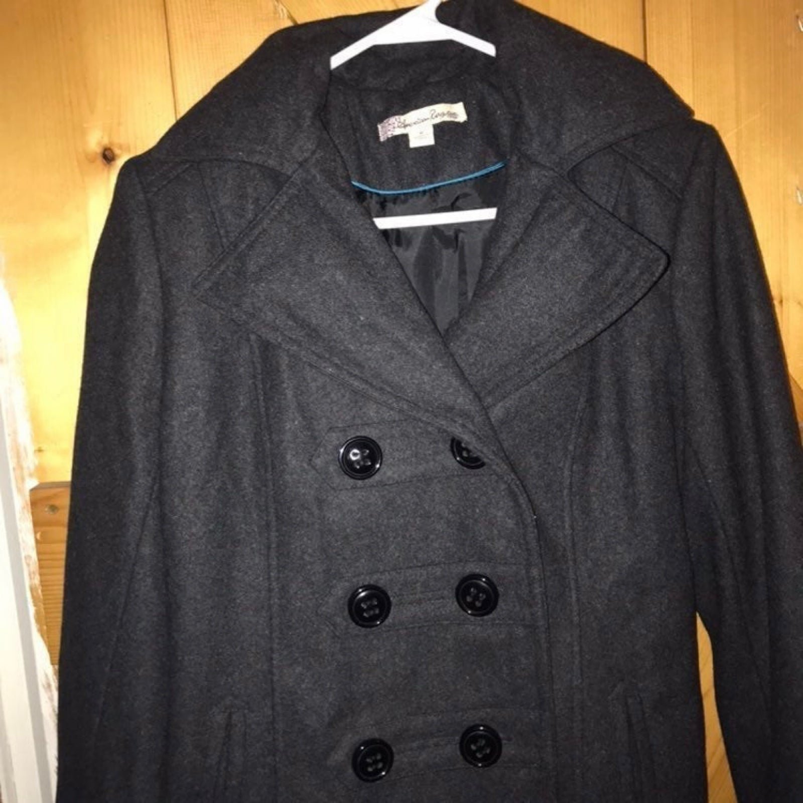 American Rag Wool Hooded Peacoatd